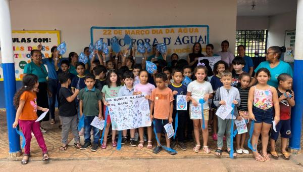 Mobilização pelo Dia Mundial da Água envolve alunos da rede municipal em Pequizeiro