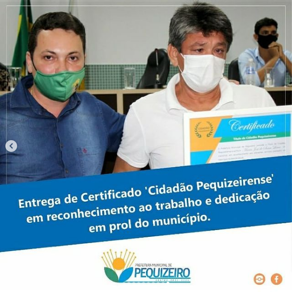 TÍTULO DE CIDADÃO PEQUIZEIRENSE